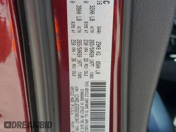 ✅ 2016 Dodge Durango Citadel Anodized Platinum • VIN: 1C4RDJEG5GC481847 • Lot: 53899975. Wystawiony na Copart z przebiegiem 101 042 mil. Bezpłatny archiwum sprzedaży aukcyjnych z USA i szczegółowy raport historii pojazdu na DreamBid. Zdjęcie 13.