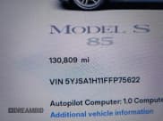 ✅ 2015 Tesla Model S 85 • VIN: 5YJSA1H11FFP75622 • Лот: 43787848. Опубликован ранее на IAAI с пробегом 130 809 миль. Бесплатный доступ к архиву аукционных продаж из США и подробный отчёт об истории автомобиля на DreamBid. Изображение 15.