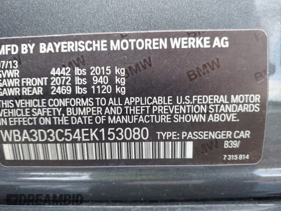 ✅ 2014 BMW 3 Series 328d • VIN: WBA3D3C54EK153080 • Лот: 43478076. Опубликован ранее на IAAI с пробегом 133 052 миль. Бесплатный доступ к архиву аукционных продаж из США и подробный отчёт об истории автомобиля на DreamBid. Изображение 9.