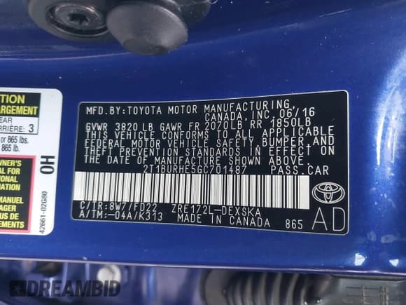 ✅ 2016 Toyota Corolla S Plus • VIN: 2T1BURHE5GC701487 • Лот: 43660754. Опубликован ранее на IAAI с пробегом 81 412 миль. Бесплатный доступ к архиву аукционных продаж из США и подробный отчёт об истории автомобиля на DreamBid. Изображение 9.