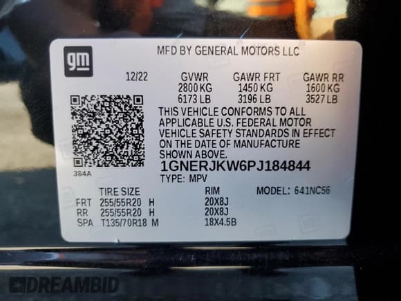 ✅ 2023 Chevrolet Traverse RS • VIN: 1GNERJKW6PJ184844 • Lot: 56255655. Listed on Copart with 69,997 mi. Free auction sales archive from the USA and detailed vehicle history report at DreamBid. Image 14.