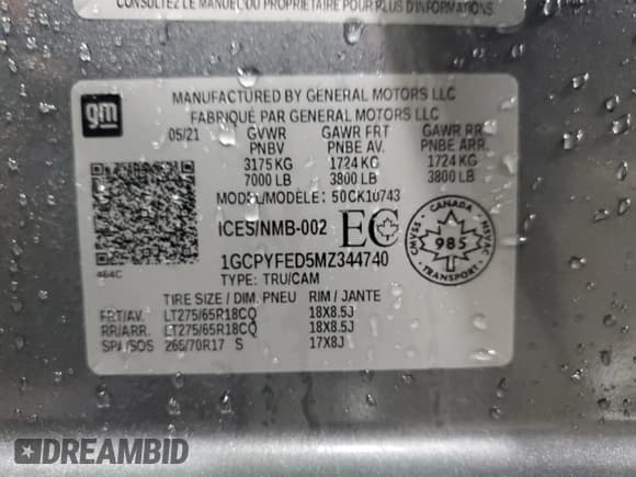 ✅ 2021 Chevrolet Silverado 1500 LT Trail Boss • VIN: 1GCPYFED5MZ344740 • Лот: 52107075. Опубликован ранее на Copart с пробегом 64 102 миль. Бесплатный доступ к архиву аукционных продаж из США и подробный отчёт об истории автомобиля на DreamBid. Изображение 13.