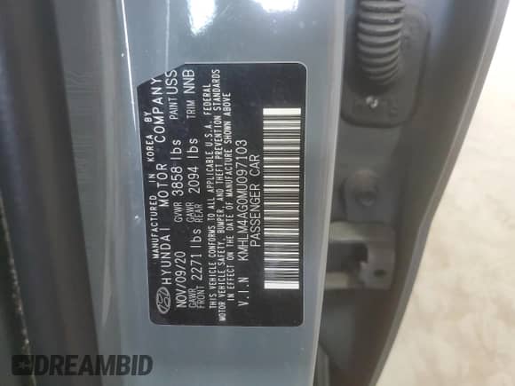 2021 Hyundai Elantra SEL с VIN KMHLM4AG0MU097103, выставлен на аукционе Copart как лот 80812565 с пробегом 87 033 миль миль и Списание • Salvage title. История ставок и продаж доступна на DreamBid. Изображение 12.