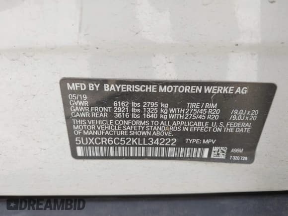 ✅ 2019 BMW X5 xDrive40i • VIN: 5UXCR6C52KLL34222 • Lot: 43409471. Wystawiony na IAAI z przebiegiem 106 705 mil. Bezpłatny archiwum sprzedaży aukcyjnych z USA i szczegółowy raport historii pojazdu na DreamBid. Zdjęcie 9.