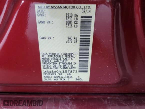 2015 Nissan Altima S z VIN 1N4AL3AP0FC157873, wystawiony jako Copart lot #69686395 z przebiegiem 76 482 mil mil oraz Szkoda całkowita • Salvage title. Historia ofert i sprzedaży dostępna na DreamBid. Obrazek 12.