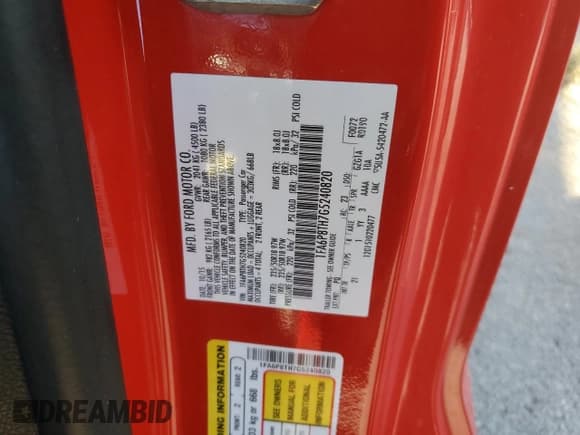 ✅ 2016 Ford Mustang EcoBoost • VIN: 1FA6P8TH7G5240820 • Lot: 85487445. Listed on Copart with 75,980 mi. Free auction sales archive from the USA and detailed vehicle history report at DreamBid. Image 12.