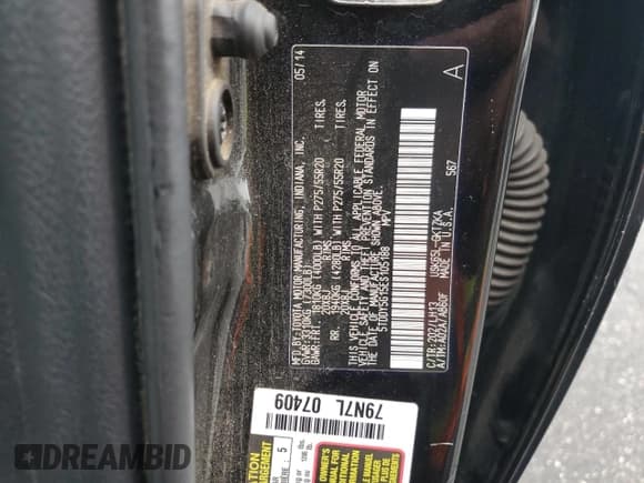 ✅ 2014 Toyota Sequoia Platinum • VIN: 5TDDY5G15ES105188 • Lot: 83817025. Wystawiony na Copart z przebiegiem 107 442 mil. Bezpłatny archiwum sprzedaży aukcyjnych z USA i szczegółowy raport historii pojazdu na DreamBid. Zdjęcie 14.