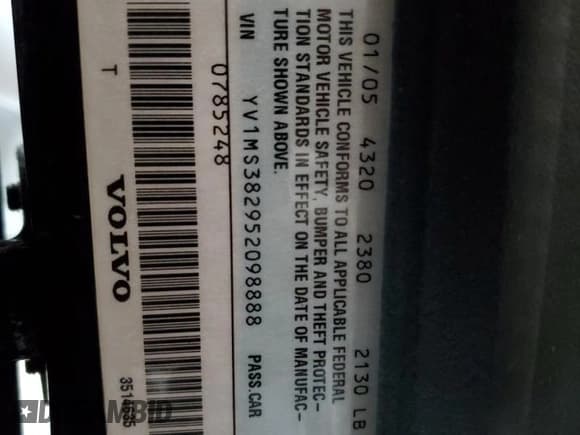 ✅ 2005 Volvo S40 • VIN: YV1MS382952098888 • Lot: 58566355. Wystawiony na Copart z przebiegiem 229 122 mil. Bezpłatny archiwum sprzedaży aukcyjnych z USA i szczegółowy raport historii pojazdu na DreamBid. Zdjęcie 12.