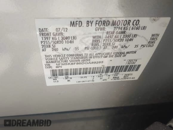 ✅ 2013 Ford Explorer Limited • VIN: 1FM5K8F86DGA89285 • Lot: 42254812. Wystawiony na IAAI z przebiegiem 216 212 mil. Bezpłatny archiwum sprzedaży aukcyjnych z USA i szczegółowy raport historii pojazdu na DreamBid. Zdjęcie 9.