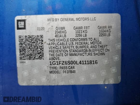 ✅ 2020 Chevrolet Bolt EV Premier • VIN: 1G1FZ6S00L4111816 • Lot: 38495364. Wystawiony na Copart z przebiegiem 31 170 mil. Bezpłatny archiwum sprzedaży aukcyjnych z USA i szczegółowy raport historii pojazdu na DreamBid. Zdjęcie 12.