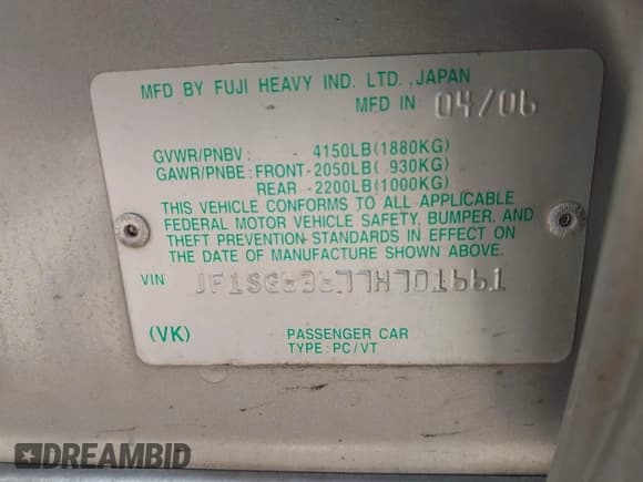 ✅ 2007 Subaru Forester X • VIN: JF1SG63677H701661 • Lot: 42518056. Listed on IAAI with 152,579 mi. Free auction sales archive from the USA and detailed vehicle history report at DreamBid. Image 9.