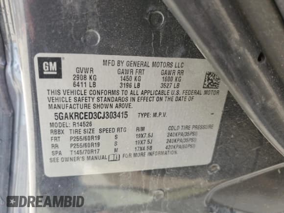 ✅ 2012 Buick Enclave Leather • VIN: 5GAKRCED3CJ303415 • Lot: 53180985. Wystawiony na Copart z przebiegiem 190 172 mil. Bezpłatny archiwum sprzedaży aukcyjnych z USA i szczegółowy raport historii pojazdu na DreamBid. Zdjęcie 13.