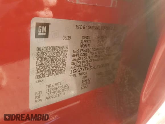 ✅ 2020 Chevrolet Silverado 1500 LT Trail Boss • VIN: 1GCPYFED2LZ100395 • Lot: 71807334. Wystawiony na Copart z przebiegiem 103 138 mil. Bezpłatny archiwum sprzedaży aukcyjnych z USA i szczegółowy raport historii pojazdu na DreamBid. Zdjęcie 12.