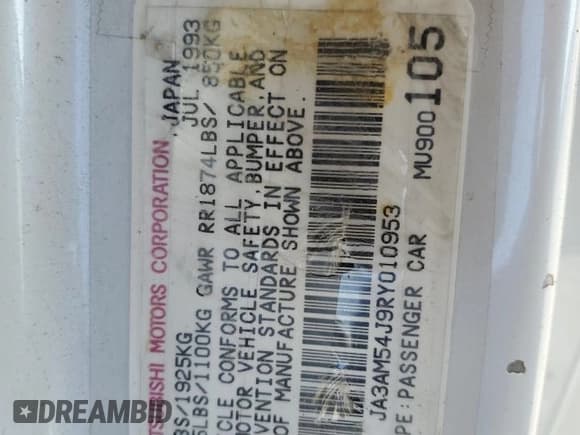 ✅ 1994 Mitsubishi 3000GT GT • VIN: JA3AM54J9RY010953 • Lot: 56419205. Wystawiony na Copart z przebiegiem 111 515 mil. Bezpłatny archiwum sprzedaży aukcyjnych z USA i szczegółowy raport historii pojazdu na DreamBid. Zdjęcie 12.