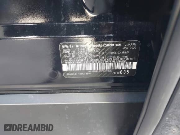 2022 Mitsubishi Outlander SE с VIN JA4J4UA86NZ065906, выставлен на аукционе IAAI как лот 43351540 с пробегом 31 851 миль миль и . История ставок и продаж доступна на DreamBid. Изображение 9.