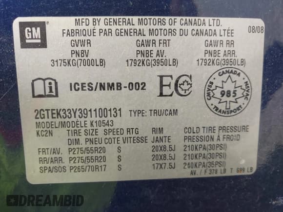 ✅ 2009 GMC Sierra 1500 • VIN: 2GTEK33Y391100131 • Лот: 42292487. Опубликован ранее на IAAI с пробегом 197 968 миль. Бесплатный доступ к архиву аукционных продаж из США и подробный отчёт об истории автомобиля на DreamBid. Изображение 9.