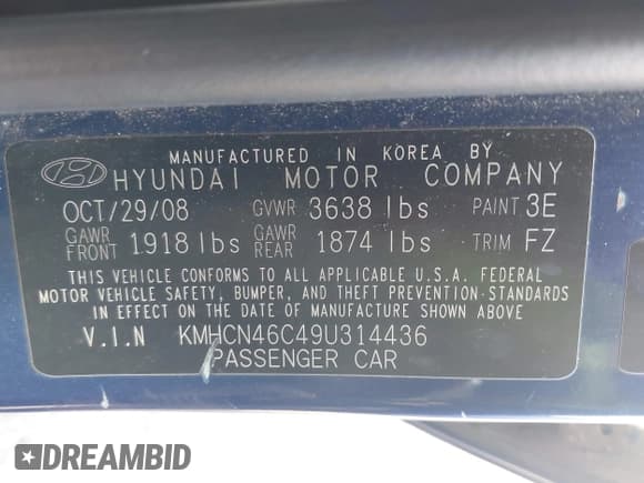 ✅ 2009 Hyundai Accent Auto GLS • VIN: KMHCN46C49U314436 • Лот: 42910700. Опубликован ранее на IAAI с пробегом 129 566 миль. Бесплатный доступ к архиву аукционных продаж из США и подробный отчёт об истории автомобиля на DreamBid. Изображение 9.