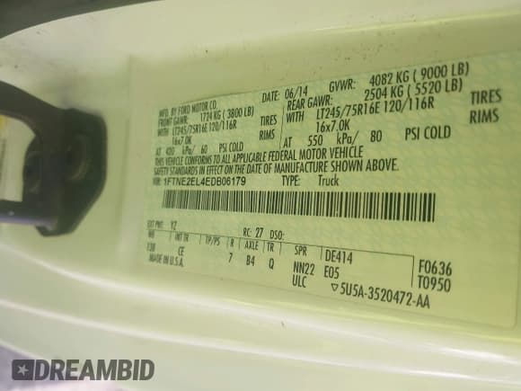 ✅ 2014 Ford Econoline Cargo Commercial • VIN: 1FTNE2EL4EDB06179 • Lot: 42512885. Listed on IAAI with 99,138 mi. Free auction sales archive from the USA and detailed vehicle history report at DreamBid. Image 9.