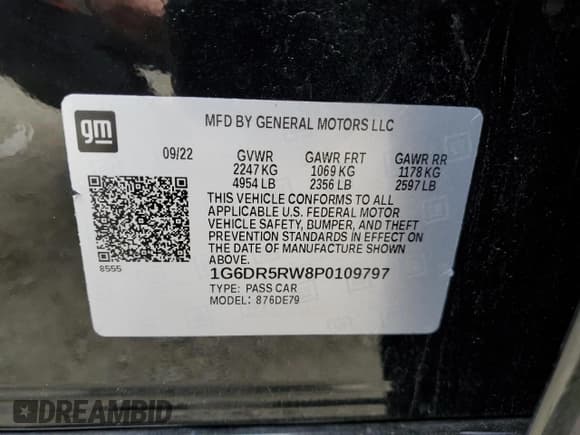 ✅ 2023 Cadillac CT5-V • VIN: 1G6DR5RW8P0109797 • Lot: 55066545. Wystawiony na Copart z przebiegiem 44 453 mil. Bezpłatny archiwum sprzedaży aukcyjnych z USA i szczegółowy raport historii pojazdu na DreamBid. Zdjęcie 12.