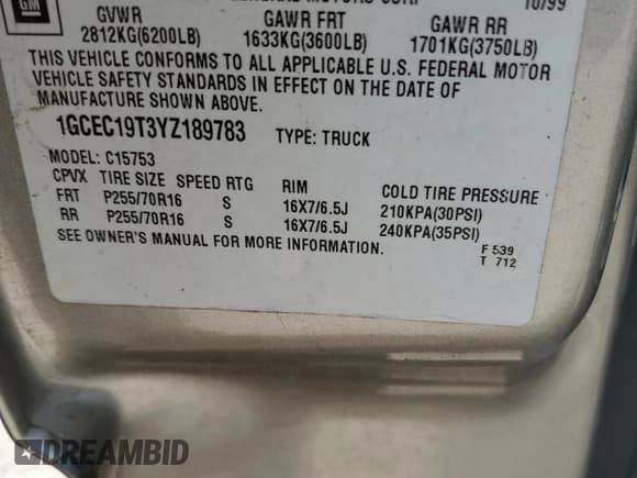 ✅ 2000 Chevrolet Silverado 1500 LS • VIN: 1GCEC19T3YZ189783 • Лот: 53726713. Опубликован ранее на Copart с пробегом Не указан. Бесплатный доступ к архиву аукционных продаж из США и подробный отчёт об истории автомобиля на DreamBid. Изображение 14.