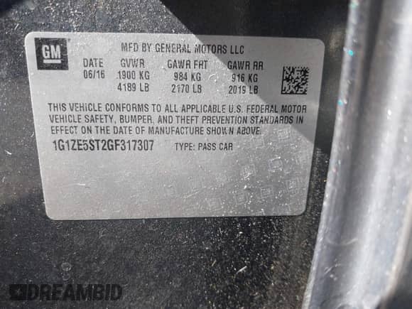 2016 Chevrolet Malibu LT с VIN 1G1ZE5ST2GF317307, выставлен на аукционе IAAI как лот 43381075 с пробегом 96 419 миль миль и . История ставок и продаж доступна на DreamBid. Изображение 9.