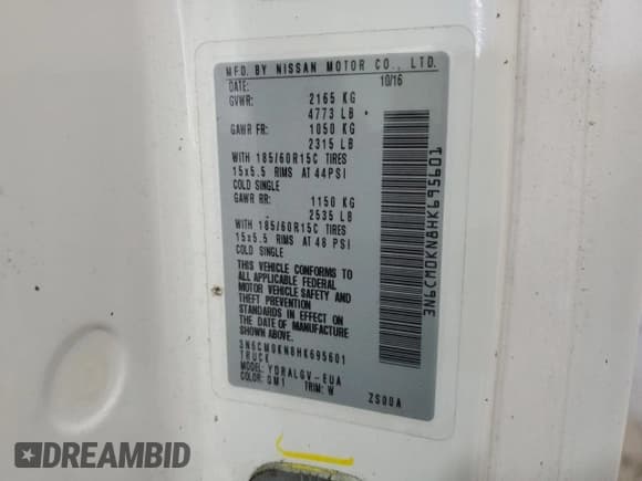 ✅ 2017 Nissan NV200 SV • VIN: 3N6CM0KN8HK695601 • Лот: 84565345. Опубликован ранее на Copart с пробегом 251 781 миль. Бесплатный доступ к архиву аукционных продаж из США и подробный отчёт об истории автомобиля на DreamBid. Изображение 13.