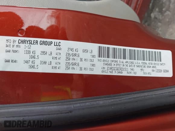 ✅ 2012 Dodge Grand Caravan SXT • VIN: 2C4RDGCG6CR231511 • Lot: 43400800. Wystawiony na IAAI z przebiegiem 230 302 mil. Bezpłatny archiwum sprzedaży aukcyjnych z USA i szczegółowy raport historii pojazdu na DreamBid. Zdjęcie 8.