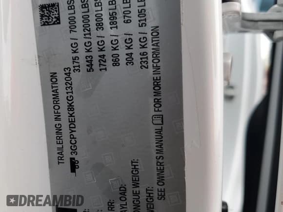 ✅ 2019 Chevrolet Silverado 1500 LT • VIN: 3GCPYDEK8KG132043 • Lot: 82361045. Wystawiony na Copart z przebiegiem 108 169 mil. Bezpłatny archiwum sprzedaży aukcyjnych z USA i szczegółowy raport historii pojazdu na DreamBid. Zdjęcie 12.