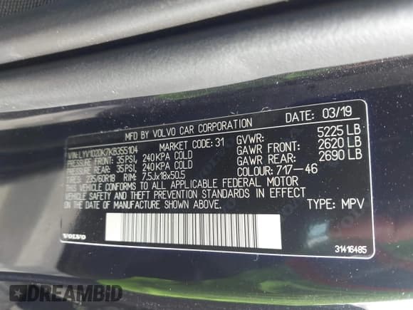 ✅ 2019 Volvo XC60 Momentum • VIN: LYV102DK7KB355104 • Лот: 43505978. Опубликован ранее на IAAI с пробегом 42 909 миль. Бесплатный доступ к архиву аукционных продаж из США и подробный отчёт об истории автомобиля на DreamBid. Изображение 9.