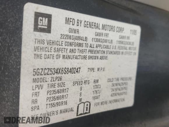 ✅ 2006 Saturn VUE • VIN: 5GZCZ534X6S840247 • Lot: 61170325. Wystawiony na Copart z przebiegiem 206 838 mil. Bezpłatny archiwum sprzedaży aukcyjnych z USA i szczegółowy raport historii pojazdu na DreamBid. Zdjęcie 13.