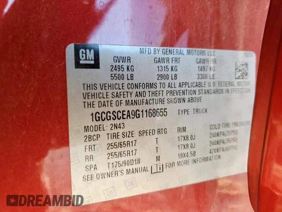 ✅ 2016 Chevrolet Colorado 2WD LT • VIN: 1GCGSCEA9G1168655 • Lot: 90595495. Listed on Copart with 174,143 mi. Free auction sales archive from the USA and detailed vehicle history report at DreamBid. Image 13.