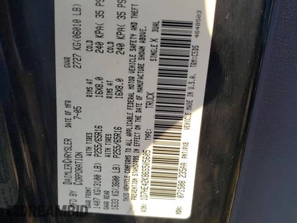 2006 Dodge Dakota SLT z VIN 1D7HE42K86S505605, wystawiony jako Copart lot #76208564 z przebiegiem 184 593 mil mil oraz Czysty tytuł • Clean title. Historia ofert i sprzedaży dostępna na DreamBid. Obrazek 12.