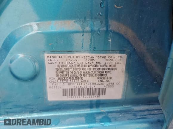 ✅ 2016 Nissan Note SV • VIN: 3N1CE2CP8GL353430 • Lot: 89844945. Wystawiony na Copart z przebiegiem 116 353 mil. Bezpłatny archiwum sprzedaży aukcyjnych z USA i szczegółowy raport historii pojazdu na DreamBid. Zdjęcie 12.