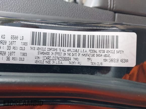 ✅ 2019 Dodge Durango GT Plus • VIN: 1C4RDJDG7KC536664 • Lot: 43408496. Wystawiony na IAAI z przebiegiem 245 235 mil. Bezpłatny archiwum sprzedaży aukcyjnych z USA i szczegółowy raport historii pojazdu na DreamBid. Zdjęcie 9.