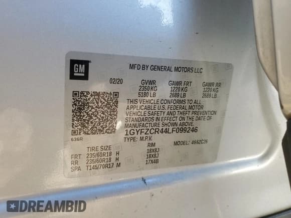 ✅ 2020 Cadillac XT4 FWD Premium Luxury • VIN: 1GYFZCR44LF099246 • Lot: 41861735. Listed on Copart with 98,018 mi. Free auction sales archive from the USA and detailed vehicle history report at DreamBid. Image 14.