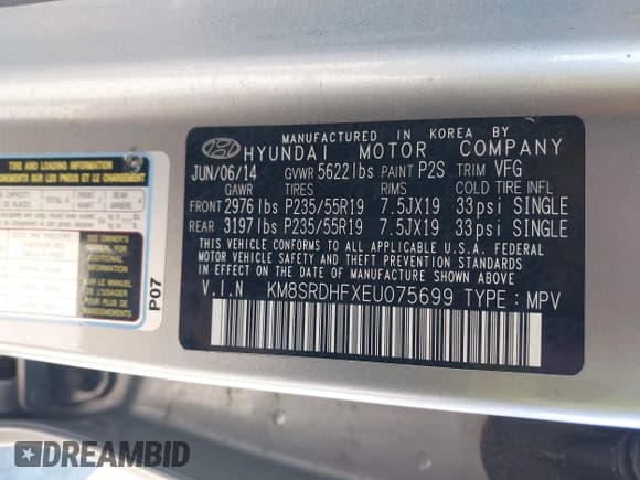 ✅ 2014 Hyundai Santa Fe Limited • VIN: KM8SRDHFXEU075699 • Лот: 43390860. Опубликован ранее на IAAI с пробегом 134 345 миль. Бесплатный доступ к архиву аукционных продаж из США и подробный отчёт об истории автомобиля на DreamBid. Изображение 9.