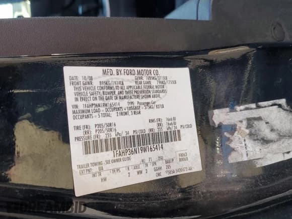 ✅ 2009 Ford Focus SES • VIN: 1FAHP36N19W165414 • Лот: 92308175. Опубликован ранее на Copart с пробегом 188 412 миль. Бесплатный доступ к архиву аукционных продаж из США и подробный отчёт об истории автомобиля на DreamBid. Изображение 12.