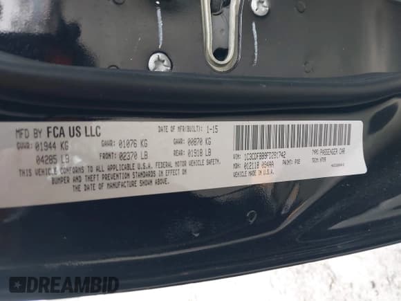 ✅ 2015 Dodge Dart SXT • VIN: 1C3CDFBB9FD281742 • Lot: 41552147. Listed on IAAI with 80,497 mi. Free auction sales archive from the USA and detailed vehicle history report at DreamBid. Image 9.