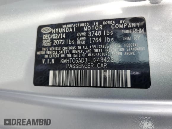 ✅ 2015 Hyundai Veloster • VIN: KMHTC6AD3FU243422 • Lot: 82649744. Wystawiony na Copart z przebiegiem 91 108 mil. Bezpłatny archiwum sprzedaży aukcyjnych z USA i szczegółowy raport historii pojazdu na DreamBid. Zdjęcie 12.