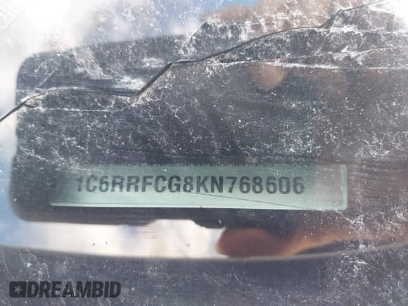 ✅ 2019 Ram 1500 Tradesman • VIN: 1C6RRFCG8KN768606 • Lot: 43404729. Listed on IAAI with Not provided. Free auction sales archive from the USA and detailed vehicle history report at DreamBid. Image 9.