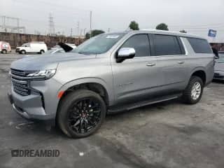 2023 Chevrolet Suburban Premier с VIN 1GNSKFKD5PR443425, выставлен на аукционе Copart как лот 71851845 с пробегом 25 793 миль миль и Списание • Salvage title. История ставок и продаж доступна на DreamBid. Изображение 1.