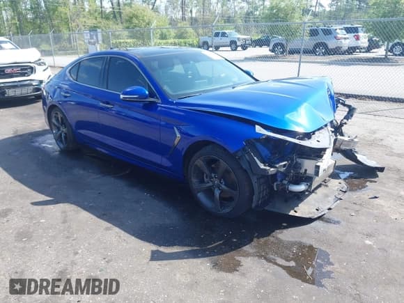 ✅ 2019 Genesis G70 Advanced • VIN: KMTG44LA7KU034142 • Lot: 41935432. Listed on IAAI with 47,908 mi. Free auction sales archive from the USA and detailed vehicle history report at DreamBid. Image 1.