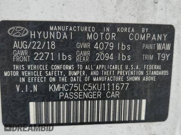 ✅ 2019 Hyundai Ioniq SEL • VIN: KMHC75LC5KU111677 • Лот: 72099284. Размещён на Copart с пробегом 33 942 миль миль. Получите бесплатный доступ к архиву аукционных продаж из США и посмотрите подробный отчёт об истории автомобиля на DreamBid. Изображение 14.