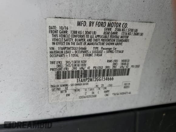 ✅ 2016 Ford Police Interceptor • VIN: 1FAHP2MT2GG154666 • Lot: 60704855. Listed on Copart with 90,210 mi. Free auction sales archive from the USA and detailed vehicle history report at DreamBid. Image 12.