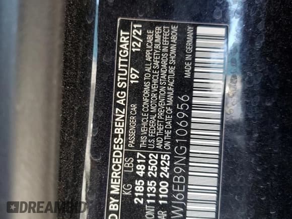 ✅ 2022 Mercedes-Benz C 43 AMG • VIN: W1KWJ6EB9NG106956 • Lot: 57430925. Wystawiony na Copart z przebiegiem Nie podano. Bezpłatny archiwum sprzedaży aukcyjnych z USA i szczegółowy raport historii pojazdu na DreamBid. Zdjęcie 13.