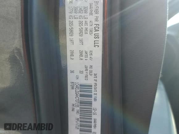 ✅ 2017 Dodge Durango GT • VIN: 1C4RDJDG4HC737155 • Lot: 92678485. Listed on Copart with 157,513 mi. Free auction sales archive from the USA and detailed vehicle history report at DreamBid. Image 13.