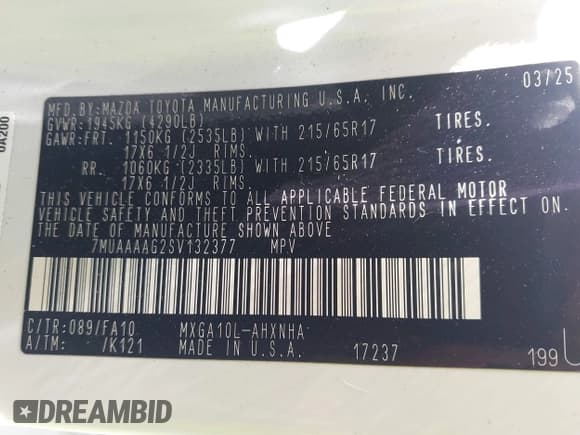 ✅ 2025 Toyota Corolla Cross L • VIN: 7MUAAAAG2SV132377 • Lot: 42864709. Wystawiony na IAAI z przebiegiem 7 286 mil. Bezpłatny archiwum sprzedaży aukcyjnych z USA i szczegółowy raport historii pojazdu na DreamBid. Zdjęcie 9.