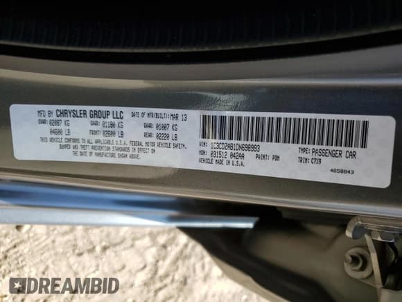 ✅ 2013 Dodge Avenger SE • VIN: 1C3CDZAB1DN698993 • Лот: 76807204. Опубликован ранее на Copart с пробегом 98 619 миль. Бесплатный доступ к архиву аукционных продаж из США и подробный отчёт об истории автомобиля на DreamBid. Изображение 14.