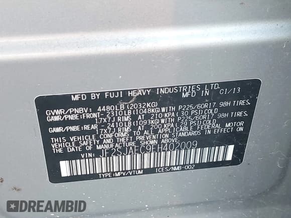 ✅ 2014 Subaru Forester Premium • VIN: JF2SJAEC9EH402009 • Lot: 43410853. Wystawiony na IAAI z przebiegiem 171 250 mil. Bezpłatny archiwum sprzedaży aukcyjnych z USA i szczegółowy raport historii pojazdu na DreamBid. Zdjęcie 9.