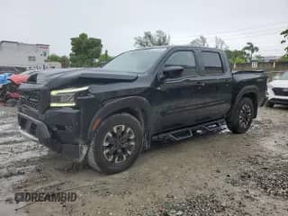 2023 Nissan Frontier Pro-X with VIN 1N6ED1EJ7PN646860, listed as a Copart auction lot 59143685 with 35,755 mi miles and Salvage title. Bid and sale history available at DreamBid. Image 1.
